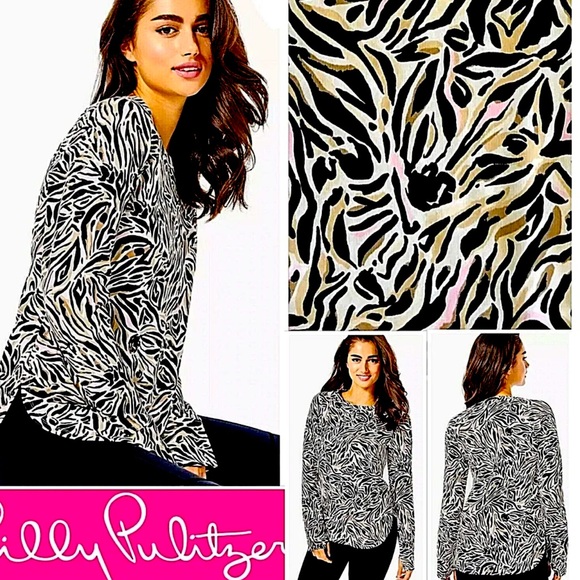 NWT Lilly Pulitzer UPF 50 Luxletic Blythe Top Can You Zee Me - Picture 1 of 11